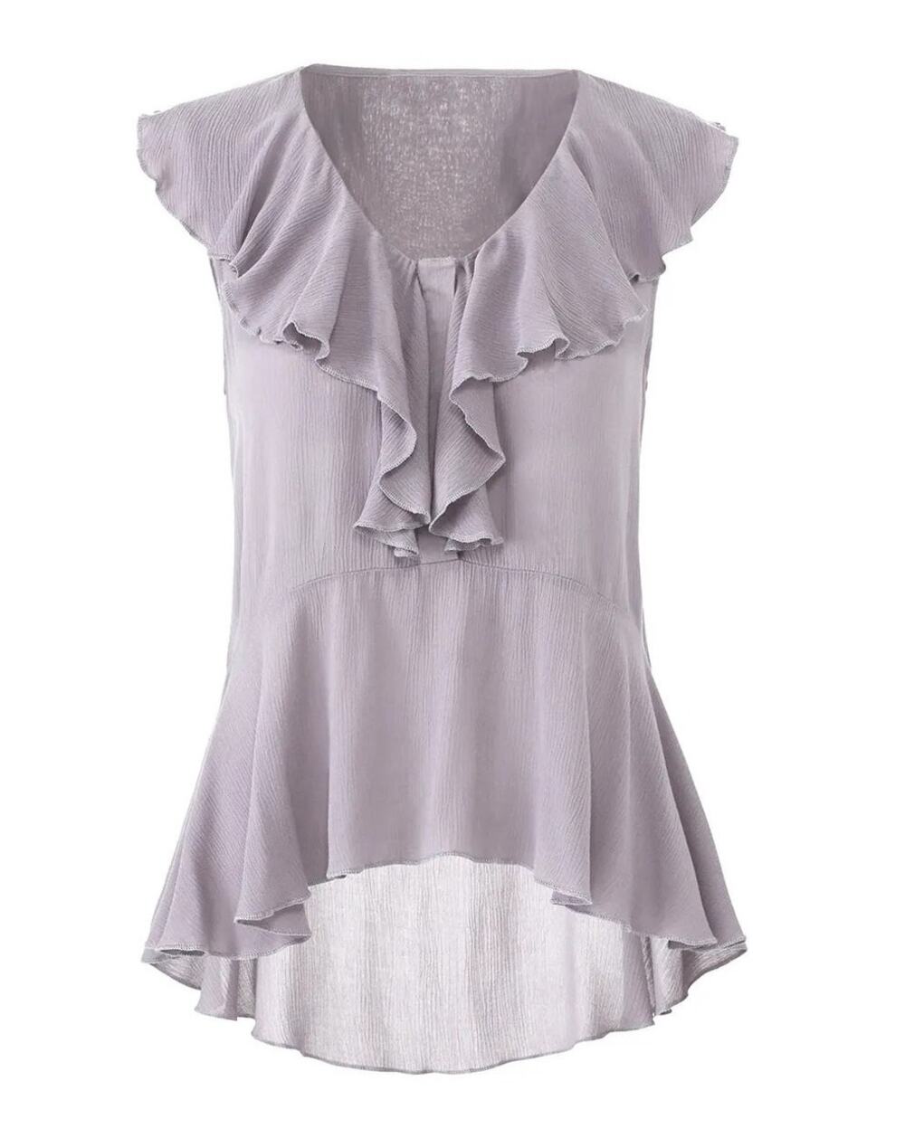 Ella Moss Womens Sleeveless Ruffle Top Size XL Gray Victorian Ethereal Fairy